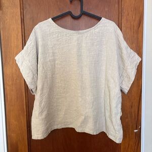 Elizabeth Suzann Georgia Tee in Midweight Linen, Flax S/M